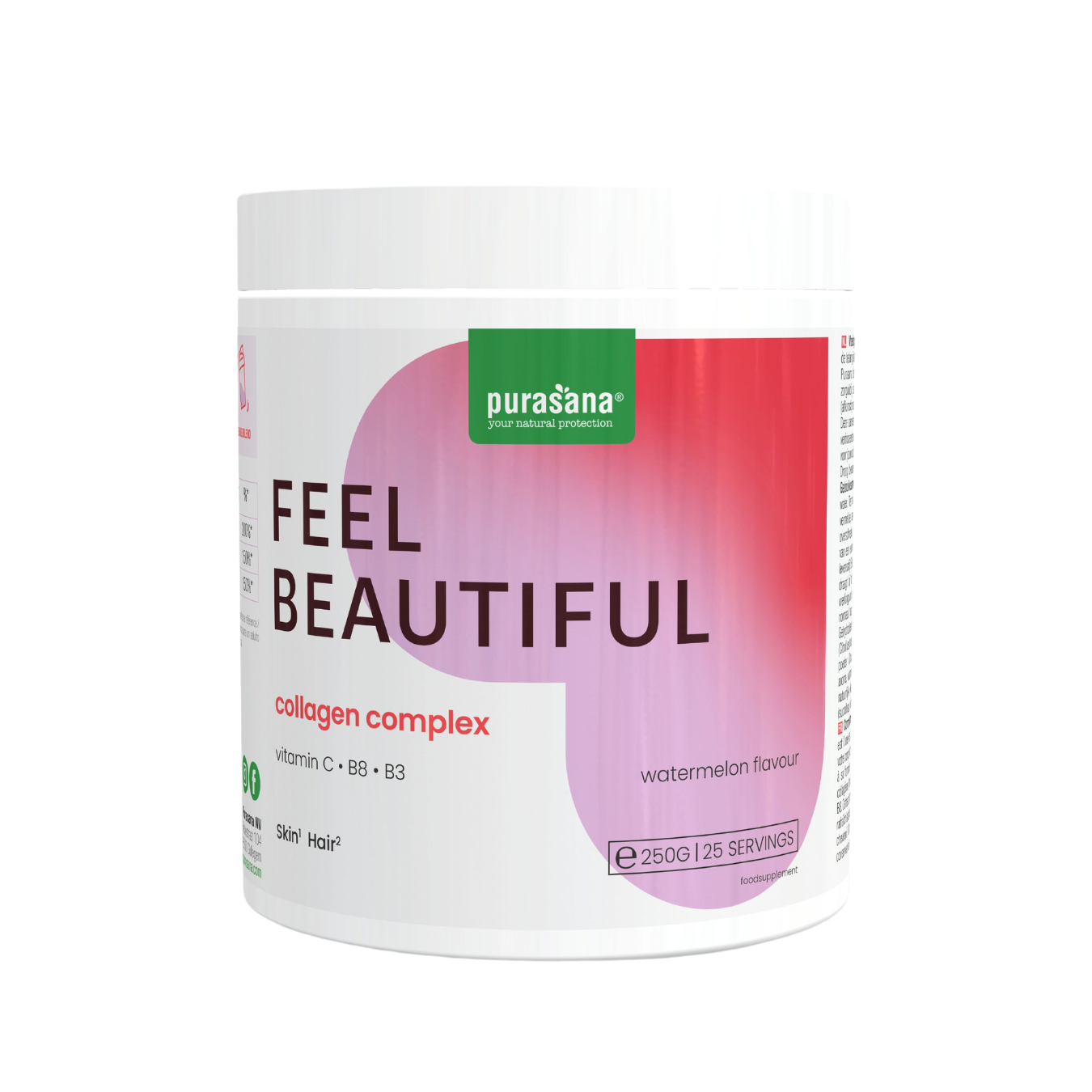 Purasana Collageen - peptiden watermeloen 250g beautysups