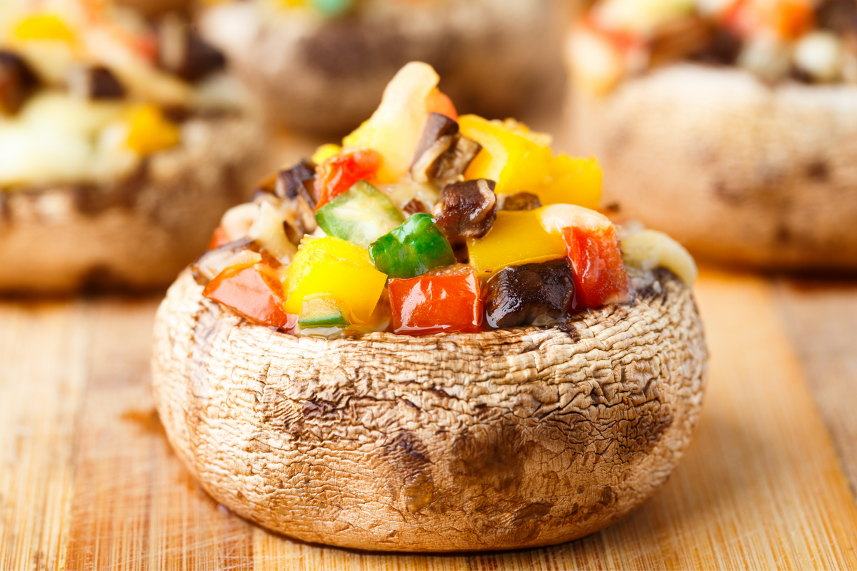 gevulde champignons voor de huid