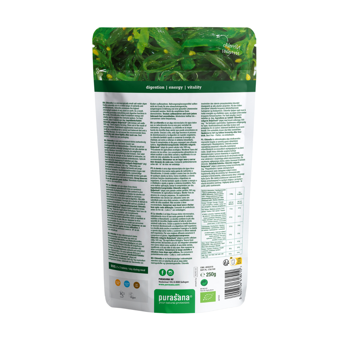 Purasana Biologische Chlorella (tabletten)