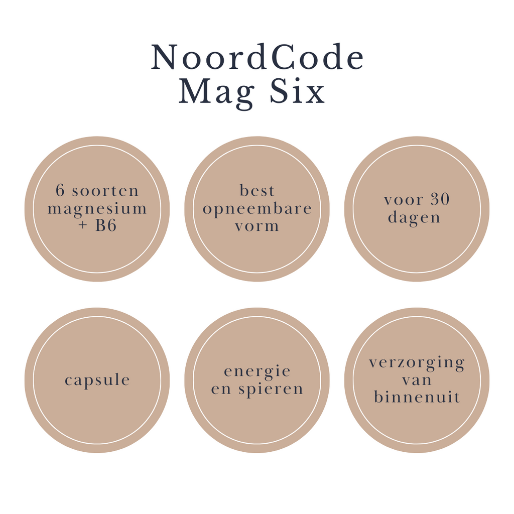 NoordCode Mag Six - 6 soorten magnesium met B6 Beautysups