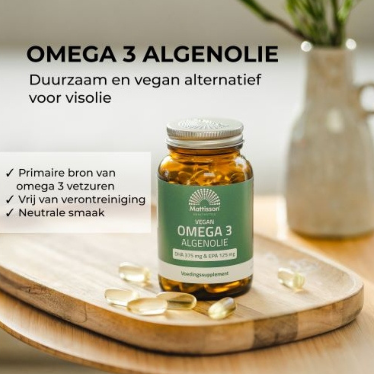 Vegan Omega 3 Algenolie - Hoge dosering DHA en EPA