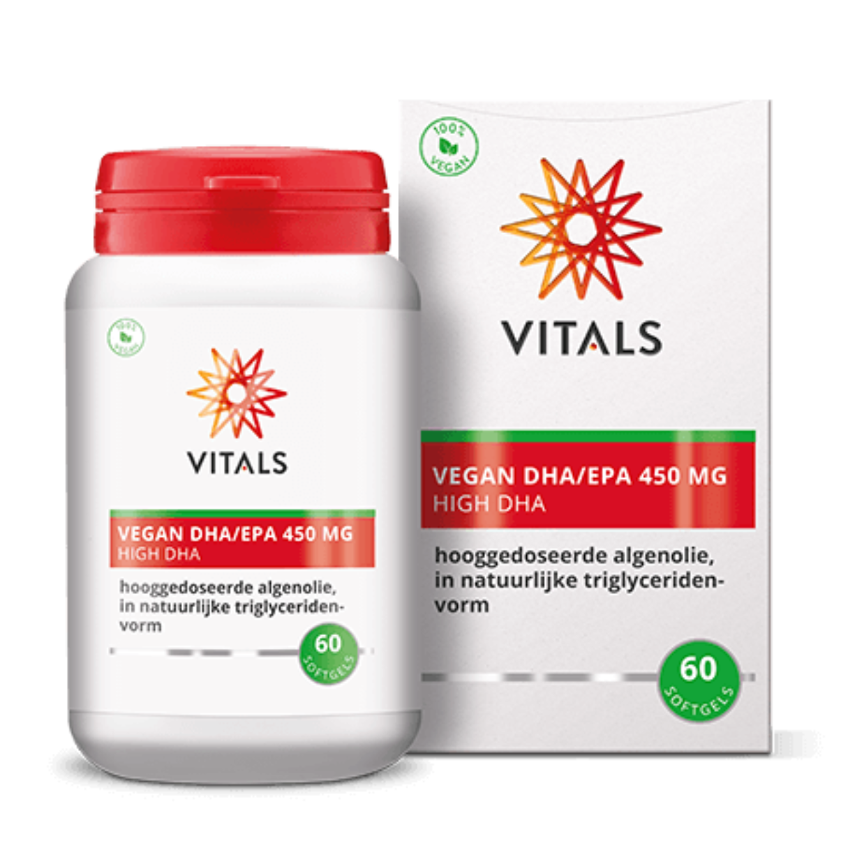 Vitals Vegan Omega 3 Algenolie Hoge dosering DHA en EPA