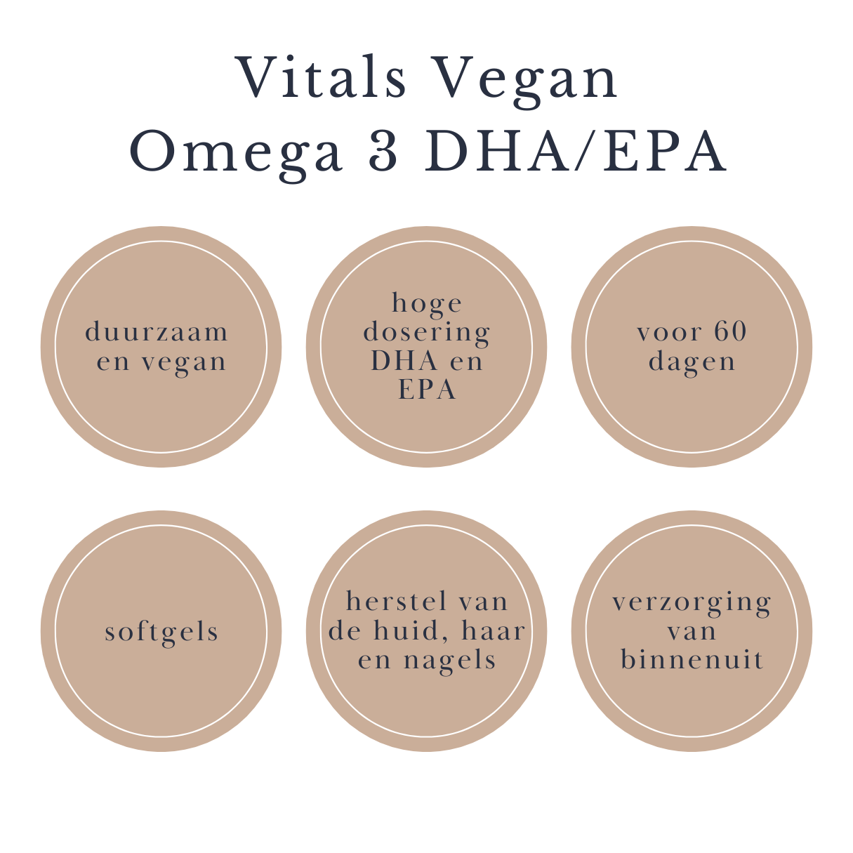 Vitals Vegan Omega 3 Algenolie Hoge dosering DHA en EPA